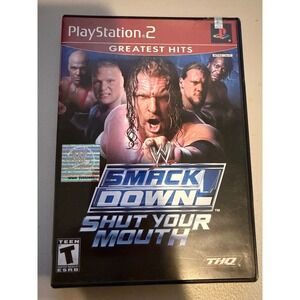 PS2 WWE SmackDown Shut Your Mouth Greatest Hits Video Game THQ USED/OPEN 0127